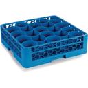Carlisle Blue OptiClean NeWave Polypropylene 20 Compartment Glass Rack with 2 Integrated Extenders, 19.88 x 19.88 x 7 inch -- 3 per case