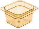 Carlisle 1/6 Size Amber High Heat Food Pan, 4 inch Deep -- 6 per case