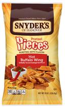 Snyders of Hanover Hot Buffalo Wing Pretzel Pieces, 8 Ounce -- 6 per case.