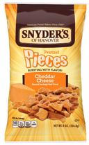 Snyders of Hanover Cheddar Cheese Pretzel Pieces, 8 Ounce -- 6 per case.