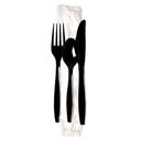 Dixie Heavyweight Black Polystyrene Wrapped Cutlery Kit -- 250 per case.