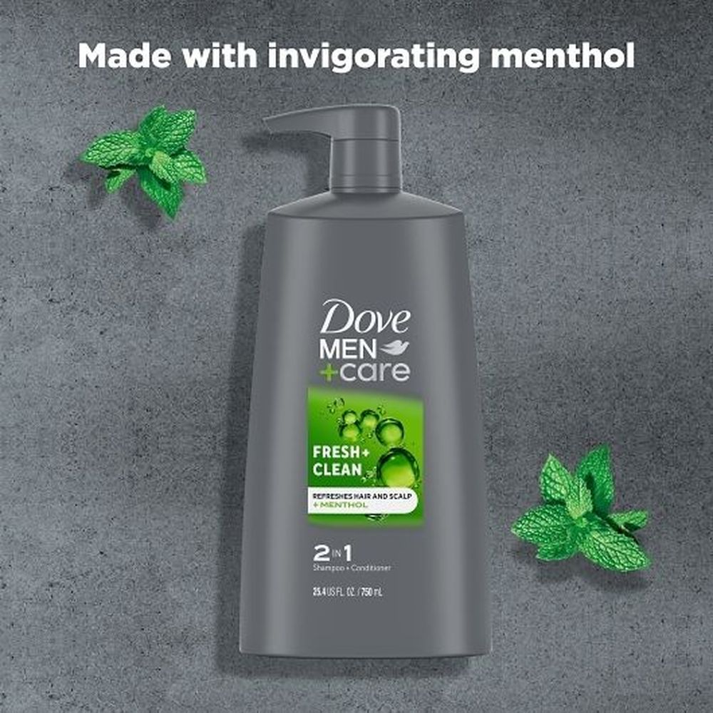 Dove Men Plus Care Fresh Clean Shampoo Plus Conditioner, 25.4 Fluid Ounce -- 4 per case