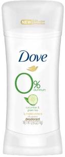 Dove 0 Percent Aluminum Cucumber and Green Tea Deodorant Stick, 2.6 Ounce -- 12 per case