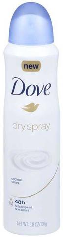 Dove Original Clean Antiperspirants/Deodorants Dry Spray, 3.8 Ounce -- 12 per case