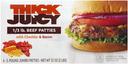 Thick N Juicy Beef Patty with Cheddar and Bacon, 5.33 Ounce -- 12 per case.