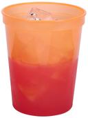 WNA Polypropylene Squat Color Changing Orange Cup, 16 Ounce - 25 count per pack -- 20 packs per case