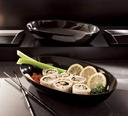 Party Tray Small Oval Black Salad Bowl -- 50 per case.