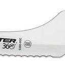 Dexter Russell Scalloped Red Handle Offset Slicer, 9 inch -- 6 per case