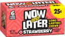Now and Later Strawberry Long Lasting Chew Candy - 24 per pack -- 12 packs per case.