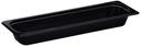 H Pan Half Size Long Food Storage Pan, Black, 6 3/8 x 20 7/8 x 2 1/2 inch -- 6 per case.