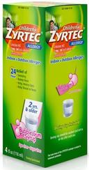 Zyrtec Allergy Sugar Free Bubblegum Syrup, 4 Fluid Ounce -- 36 per case.