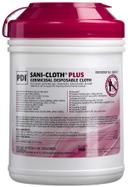 Sani Professional Sani Cloth Plus 6 x 6.75 inch Disinfectant Wipes, 160 count per pack -- 12 per case.