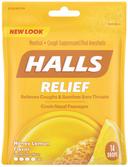 Halls Mentho Lyptus Honey Lemon Cough Drop, 0.02 Pound - 12 count per pack -- 4 packs per case