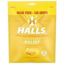 Halls Honey Lemon Cough Drops, 140 count -- 12 per case