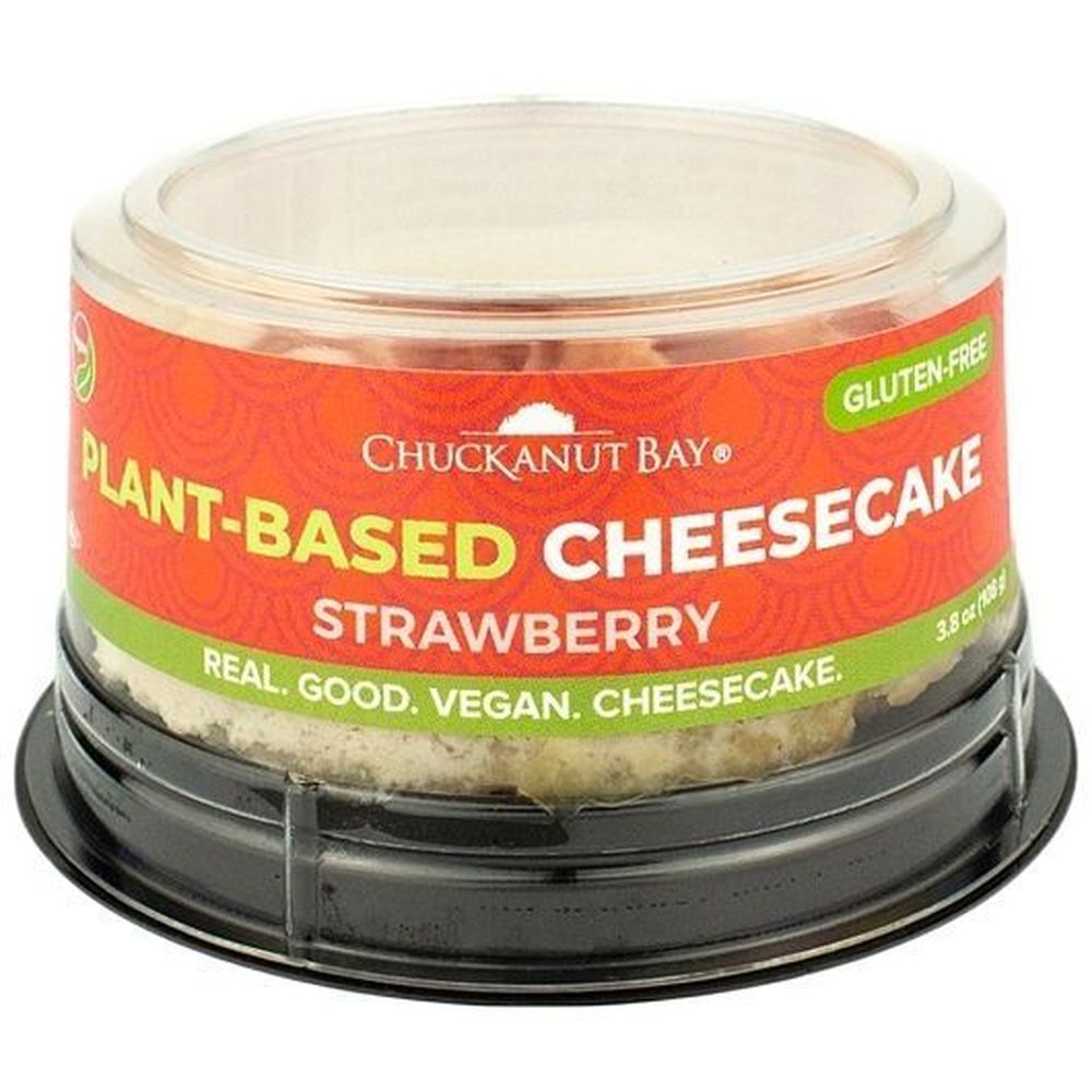 Chuckanut Bay 3 inch Plant Based Strawberry Cheesecake, 3.8 Ounce -- 12 per case