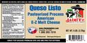 Cheesemakers Listo Yellow Pasteurized Queso Cheese, 5 Pound -- 6 per case.