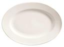 World Tableware Porcelana Bright White Wide Rim Oval Platter, 15.5 x 10.5 inch -- 6 per case.