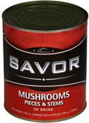 Savor Imports Mushroom Pieces and Stems, Number 10 Can -- 6 per case.