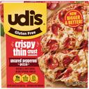 Udis Uncured Pepperoni Pizza with Crispy Thin Crust, 18.39 Ounce -- 6 per case