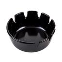 4.25 Deep Black Plastic Ashtray -- 12 per case