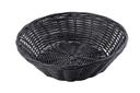 Tablecraft Polypropylene Black Round Handwoven Basket, 8 1/2 x 2 1/4 inch -- 12 per case