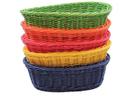 Tablecraft Handwoven Ridal Collectionl Polypropylene Oval Serving Basket - Assorted Color, 9 1/4 x 6 1/4 x 3 1/4 inch -- 5 per case.