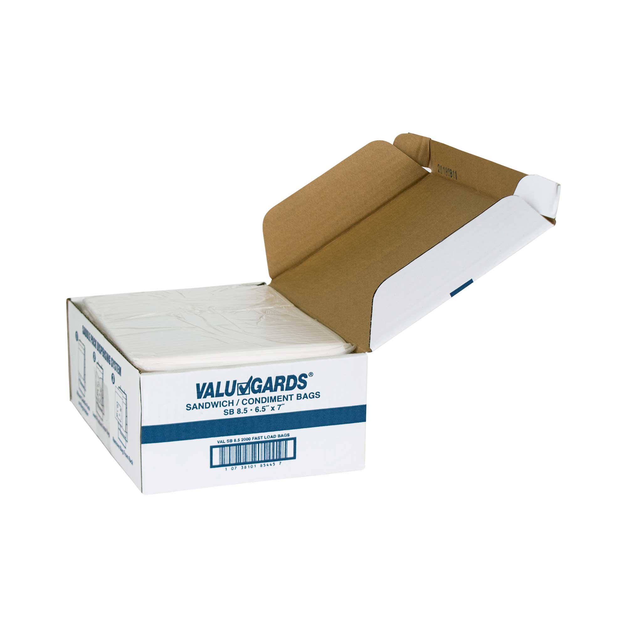 HandGards ValuGards High Density Disposable Clear Sandwich Bag, 6.75 x 7 inch -- 2000 per case.