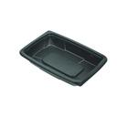 D and W Fine Pack Black Polypropylene Oblong Flat Rim Entree Container, 32 Ounce -- 240 per case