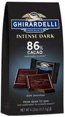 Ghirardelli Midnight Reverie 86 Percent Cacao Intense Dark Chocolate Squares, 4.12 Ounce -- 6 per case