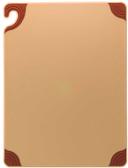 San Jamar Saf-T-Grip Brown Cutting Board, 18 x 24 x 1/2 inch -- 6 per case.