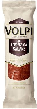 Volpi Flow Wrap Hot Sopressata Salame Chub, 8 Ounce -- 12 per case.
