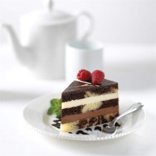 The Original Cakerie 24 Cut Super Size Tuxedo Truffle Mousse Dessert Cake -- 2 per case.
