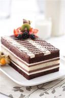 The Original Cakerie 6 Cut Super Size Triple Chocolate Tiger Dessert Cake -- 2 per case.