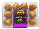 The Worthy Crumb Two Bite Chocolate Chip Mini Muffin, 10 Ounce -- 12 per case