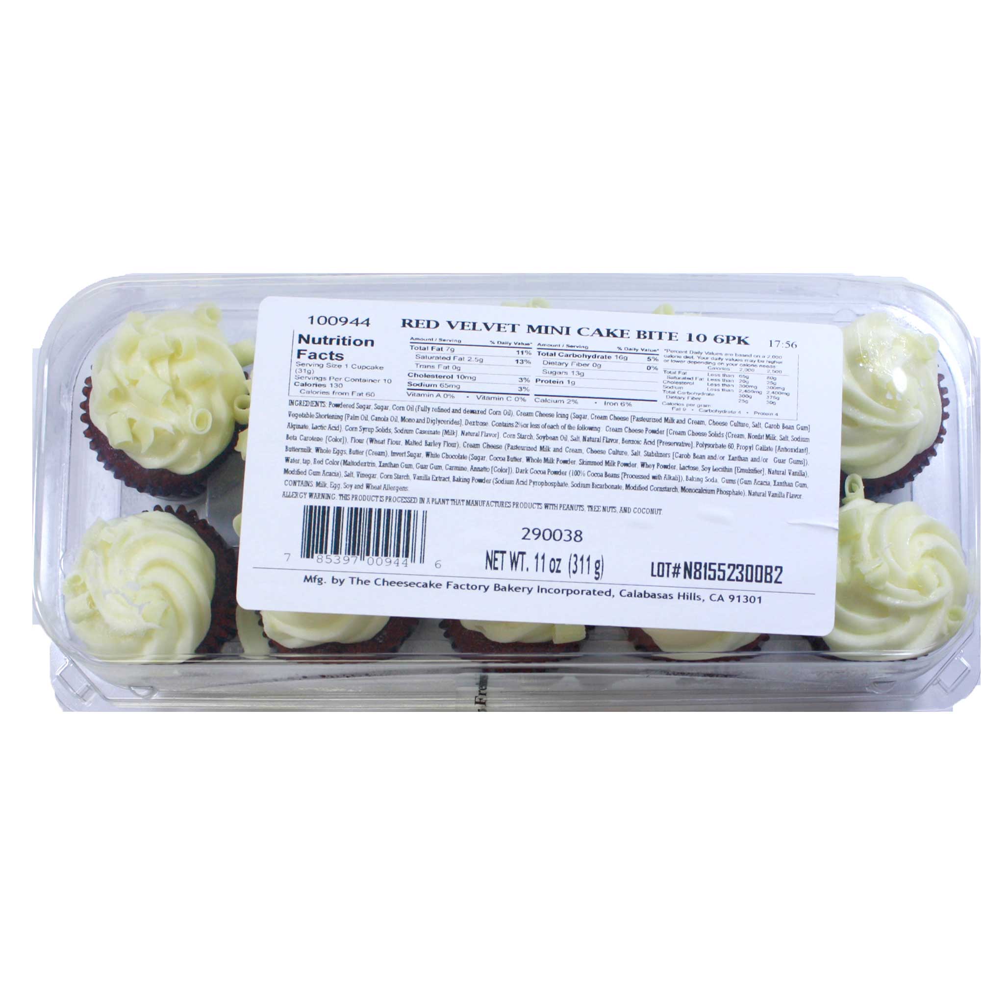 The Cheesecake Factory Bakery Red Velvet Mini Cake Bite, 1.1 ounce -- 60 per case