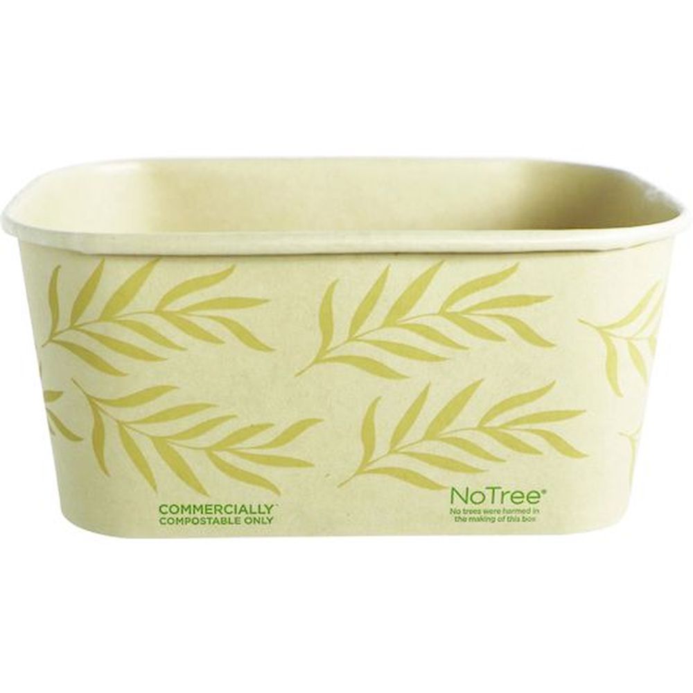 World Centric 32 Ounce Capacity No Tree Rectangular Container, 50 count - 6 per case