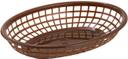 Winco Brown Oval Fast Food Basket, 9 1/2 x 5 x 2 inch -- 36 per case