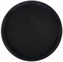 Winco Black Easy Hold Rubber Lined Round Tray, 11 inch -- 12 per case