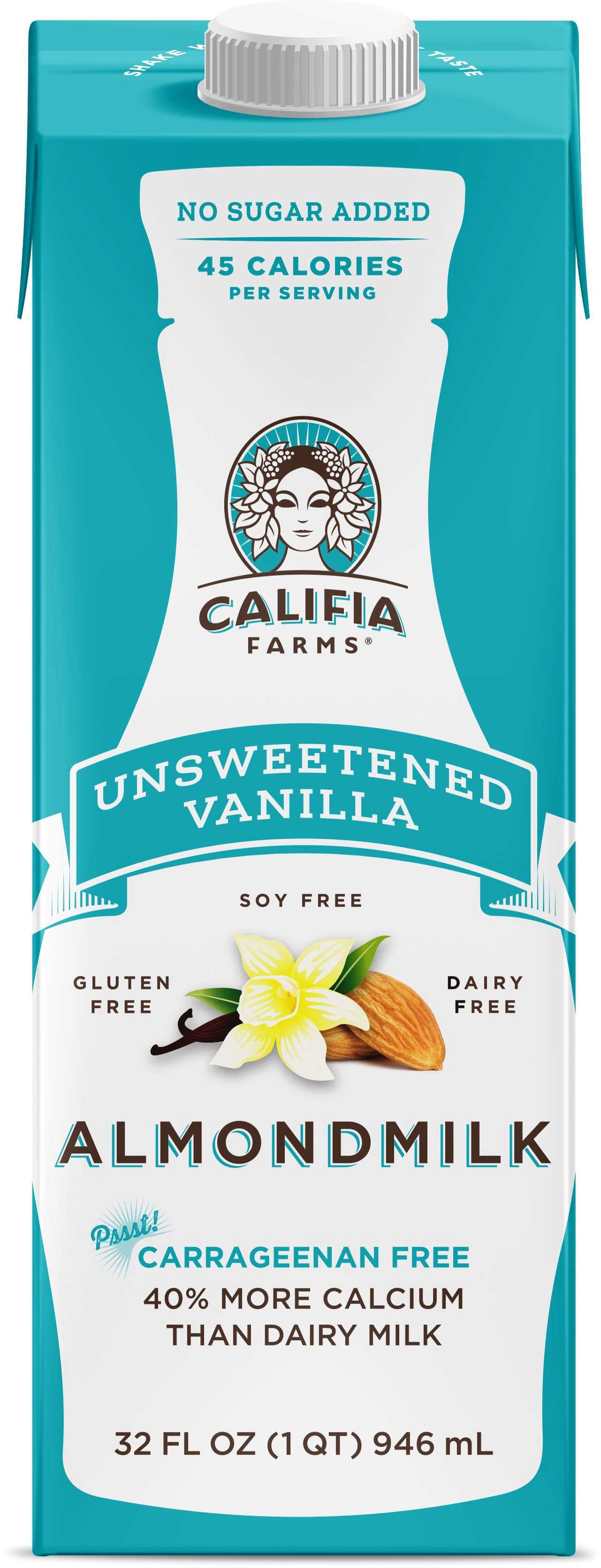 Califia Farms Unsweetened Vanilla Almondmilk, 32 Fluid Ounce -- 6 per case