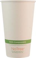 World Centric Compostable Natural Color Paper 100 Percent Sugarcane Hot Cup, 16 Ounce - 50 count per pack -- 20 packs per case