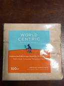 World Centric Unbleached 2 Ply Beverage Napkin, 10 x 10 inch -- 4000 per case.
