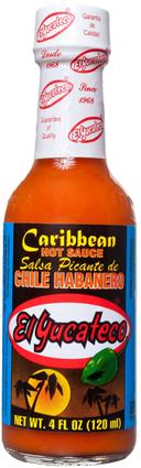 El Yucateco Caribbean Habanero Hot Sauce, 4 Fluid Ounce -- 12 per case