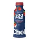 Chobani 30G Protein Strawberries and Cream Lowfat Greek Yogurt Drink, 14 Fluid Ounce - 8 per case