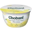 Chobani Fino Lemon Less Sugar Low-Fat Greek Yogurt, 5.3 Ounce -- 12 per case