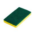 Performance Plus Green and Yellow Polyurethane Scrubber Sponge, 6 x 3 3/8 x 3/4 inch -- 20 per case.