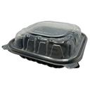 Empress Polypropylene Black Base Single Compartment Vented Hinged Container with Clear Lid, 8 x 8 x 3 inch -- 180 per case.