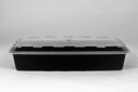 Cubeware Rectangular Black Reusable Plastic Microwavable Food Container with Clear Lid Set, 48 Ounce -- 100 set per case.