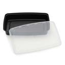 Cubeware Black Plastic Container with Clear Lid, 48 Ounce -- 150 set per case.
