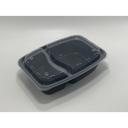 Cubeware Black Rectangular Container with Clear Vented Lid, 38 Ounce -- 150 set per case