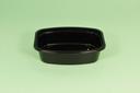 Delicube Rectangular Reusable Plastic Food Container Black Base Only, 8 Ounce -- 400 per case.
